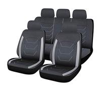 CAR+ Housses DE Siege Naples 12PCS Noir SURPIQURES Grises