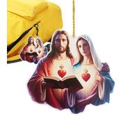 Car Jésus Ornements Acryliques - Ornement De Noël Drôle, Tenant Du Cœur Ornement De Noël Acrylique Robuste | Naissance Festive De La Décoration De Jésus, Pour La Famille, Le Couple D'amour, La Décorat
