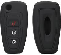 Car Key Accessory Compatible With Ford 3-Button Soft Silicone Case For Car Key Black