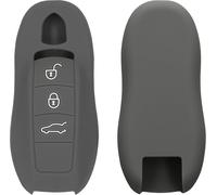 Car Key Accessory Compatible With Porsche (Keyless Only) 3-Button Soft Silicone Case For Car Key Dark Grey