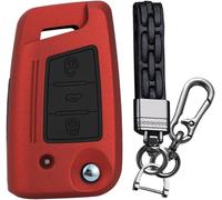 Car Key Cover Compatible With Vw Golf 7 Mk7 Polo T-Roc Seat Ibiza Leon Fr Altea Skoda Octavia Fabia Remote Control Abs Key Case Red B
