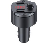 Car Kit Bluetooth 5.0 FM Transmitter Dual USB Fast Charger Wireless Hands Free Music Audio Receiver Car MP3 Black Player