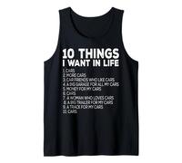 Car Lover Funny - Dix Choses Que Je Veux dans Les Voitures de la Vie Débardeur