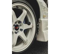 Car Lover Lined Notebook: White Performance Wheel Detail | Real Car Photo Cover: Minimalist Automotive Journal for School, Notes & Everyday Writing | Matte Wrap-Around Cover Edition