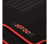 Car Lux AR12617 Tapis de sol sur mesure Peugeot 307 CC à partir de 2001) Edition velours bordure rouge