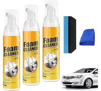 Car Magic Foam Cleaner Spray, 2025 Nouveau nettoyant multi-usage pour voiture, mousse de cuir pour cuisine et salle de bain, décontamination puissante avec serviette et éponge (3 pièces)