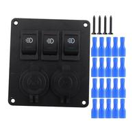 Car Marine 3+2combination LED Single Rocker Green Light Switch+Car Cigar Lighter (Green)