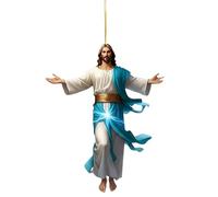 Car Mirror Pendant Ornament, Acrylic Jesus Religious Charm, Vehicle Rear View Mirror Hangable Decoration, Truck SUV Auto Interior Accessory, Car Pendant, for Driver Travel Use