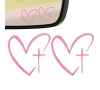 Car Mirror Stickers, Decorative Heart Shape Self Adhesive, 1.2x1.2 Inch Decals with High-Visibility Build, Professional Rearview Mirror Accents, Weather-Proof Vinyl
