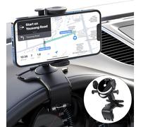 Car Mobile Phone Holder, 360 Degree Cell Phone Holder, Universal With Spring Clip Compatible With All Phones