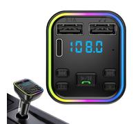 Car MP3 Player FM Transmetteur - MP3 FM Transmettre Une Voiture, Émetteur Auto Radio | Colored Lights Wireless 5.0 Radio Receiver with U Disk Jack pour Duaal USB Charger Hands Calle, (Noir)