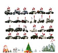 Car Ornament Christmas Advent - 24 Days 2D Acrylic Decoration, Policeman Car Countdown Calendar, Refillable Holiday Ornament, Creative Festive Display, Christmas Countdown Accessory, for Home