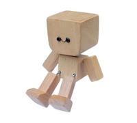 Car Ornament, Shaking Feet Wooden Doll, Magnetic Base with 12 Interchangeable Expressions, Cute Dashboard Accessories for Work, Daily Commute, Camping, School, Truck, Road, Long Drive, Vacation
