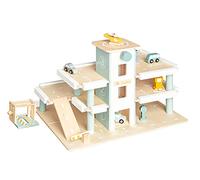 Pinolino Parking À Étages Kurt Avec Accessoires Bouleau Et Mdf Laqué Clair Et Multicolore