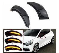 car passion 2 Indicateur de clignotant à LED Compatible avec Renault Clio IV e Captur Indicateur de rétroviseurs latéral dynamique flèches latérales auto Noir fumé