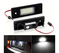 car passion Kit d'éclairage de plaque d'immatriculation compatible avec BMW Serie 1 6 X2 arrière canbus NO ERROR 18 SMD 6000K remplacement de la lampe de plaque lumineuse blanc glace