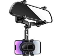 Car Phone Holder, 360° Rotating And Retractable Car Phone Holder, Multi-Function Car Mirror Phone Holder, Four Fixed Corners Anti-Shake Design For All Phones