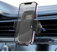Car Phone Holder: 360° Rotation Car Phone Holder, [Improved Clip] Mobile Phone Holders For Car With Iphone, Samsung, Google, Sony Etc. (Black)