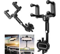 Car Phone Holder, 360° Rotation Fixed Car Phone With One Button Release For Car, Mobile Phone, Dashboard & Windshield