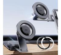 Car Phone Holder For Magsafe, Dashboard And Tesla Touch Screen Car Mount For Iphone 16/16e/15/14/13/12/Samsung/Android, All Smartphones (2 Metal Rings Included)