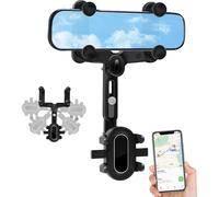 Car Phone Holder, Mirror, 360° Rotatable Flexible Retractable Car Phone Holder For 4 To 7 Inch Smartphones