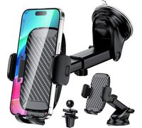 Car Phone Holder, [Ultra Powerful Suction Cup & Stable Clip] Car Phone Holder 3 In 1 Universal Portable Gps Car Phone Holder For All Smartphones
