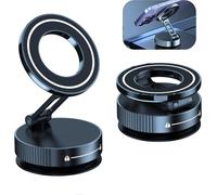 Car Phone Holder With Suction Cup Magnetic Holder Folding Phone Portab With Rotating Lock For Smartphone