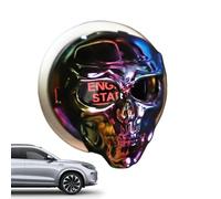 Car Push Start - Button Sticker Cover, Retro Skull Decal | Engine Stop Accessory Decorative Trim, Gothic Vehicle Interior Modification Hardware Component With Automotive Style