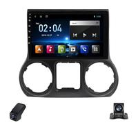 Car Radio for Jeep Wrangler3 JK 2010-2018 Multimedia Player Touch Screen Wireless CarPlay/Android Auto/Bluetooth 4G 5G WiFi Split Screen Steering Wheel Control GPS Navigation FM AM(NF-2)