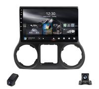 Car Radio for Jeep Wrangler3 JK 2010-2018 Multimedia Player Touch Screen Wireless CarPlay/Android Auto/Bluetooth 4G 5G WiFi Split Screen Steering Wheel Control GPS Navigation FM AM(NF-6)