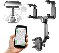 Car Rearview Mirror Mobile Phone Holder Foldable 360 Degree Rotatable Universal Cell Phone Holder For All Mobile Phones