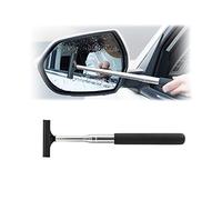 Car Rearview Mirror Wiper, Retractable Auto Glass Squeegee, Water Cleaner with Telescopic Long Rod, Portable Cleaning Tool for All Vehicles, Universal Automotive Accessories (noir)