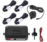 Car Reverse Sensor 4 Rear Parking Radar System Car Parking Parking Radar System Sound Buzzer Alarm Distance White