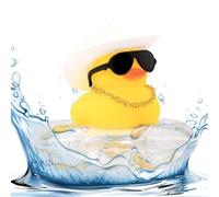 Car Rubber Duck - Dashboard Squeak Ducks Car Accessories Decoration, Rubber Duck C-AR Ornaments, Cute Mini Bath Toy with Swim Ring Or Sunglasses | Fun Cars Dashboard Toy for Kids Travel Road Trip