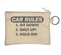 Car Rules Porte-monnaie Inscription Sit Down Shut Up Hold On Beige