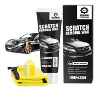 Car Scratch Remover Wax - Deep Scratch Repair for All Paints, 4oz (120ml) with Sponge & Cloth | Restores Gloss & Protects Surface | Safe for Clear Coat Finishes | Professional Results at Home (Set A)