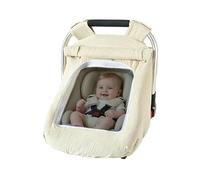 Car Seat Canopy Cover - Zipper Cotton Mesh kids Protection Cover | Breathable Peep Window, Full Coverage Travel Shield | Stroller Shopping Walking School Daycare Outdoor Trips