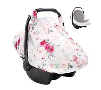 Car Seat Cover Kids, Travel Carrier Canopy, Kick-Proof Nursing Shield with 2-Layer Window, Breathable Protection for Boys, Girls, and Toddler, Blue, White, Purple