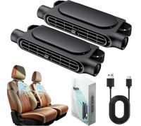 Car Seat Fan Rechargeable,Usb Car Headrest Cooling Fan with 3 Speeds,Angle Adjustable Portable Ventilation Fans 3000mah,for Hot Weather Automotive Driver Auto Road Trip Vehicle Long Drive (SET D)