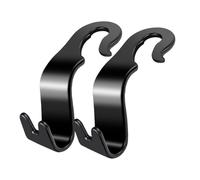 Car Seat Headrest Hooks (2 Pack) - Multi-Purpose Interior Bag Storage Holder | For Hanging Handbags Wallets Coats Grocery | Universal Fit For SUV RV Pickup Truck Minivan Sedan, ABS Backrest Ho