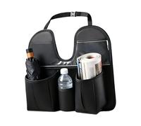 Car Seat Organizer - Back Of Seat Car Organizer Protector | Large Leather With Tablet Cup Holder | Leather Backseat Organizers Large For Truck RV Sedan Kids Toy Snack Tissue Purse Water Bottle Road