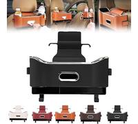 Car Seat Storage Box, Multifunctional Car Seat Back Storage Box, Universal Car Tissue Organizer Back Seat with 2 Drink Cup Holder, Tissue Box and Storage Box Hook for Home and Travel (Black)