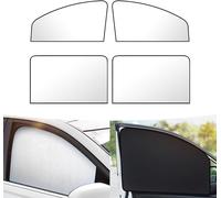 Car Side Window Sun Shades,80 X 50 X 20 Cm,Sun Protection For Front Window,Thermal Insulated 80 X 50 Cm,Universal Gauze Foldable Breathable (Titanium,4 Pack)