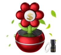 Car Solar Air Freshener, Solar Powered Rotating Fragrance Diffuser, Flower Design with 360° Spin, Aromatherapy Air Purifier & Wealth Symbol, Ideal for Adult Vehicle Interior Decor