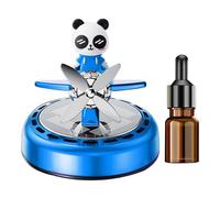 Car Solar Aromatherapy Ornaments, Panda Airplane Rotating Odor Eliminator, Solar Powered Scents, Refillable Refresher, Long Lasting Scent for Auto, Truck, and Van Use