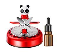 Car Solar Aromatherapy Ornaments, Panda Airplane Rotating Odor Eliminator, Solar Powered Scents, Refillable Refresher, Long Lasting Scent for Auto, Truck, and Van Use