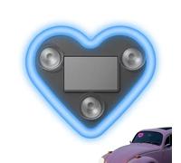 Car Solar Heart LED Light, Solar Powered Wireless LED Heart Shape C-Pillar Neon Light, Decoration Valentine's Day Car Accessory for Auto Wall Window (Blue,1pcs)