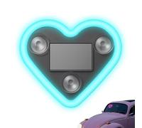 Car Solar Heart LED Light, Solar Powered Wireless LED Heart Shape C-Pillar Neon Light, Decoration Valentine's Day Car Accessory for Auto Wall Window (Ice Blue,1pcs)