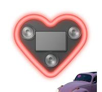 Car Solar Heart LED Light, Solar Powered Wireless LED Heart Shape C-Pillar Neon Light, Decoration Valentine's Day Car Accessory for Auto Wall Window (Red,1pcs)