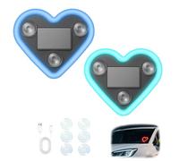 Car Solar Heart LED Light, Wireless Car Atmosphere Light, Valentine's Day Romantic Cars Interior Decor Accessory, Ip65 Waterproof (Blue+Light Blue)